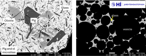 Endurkastsrafeindamyndir af hrauni og fjósku úr Sundnhúk